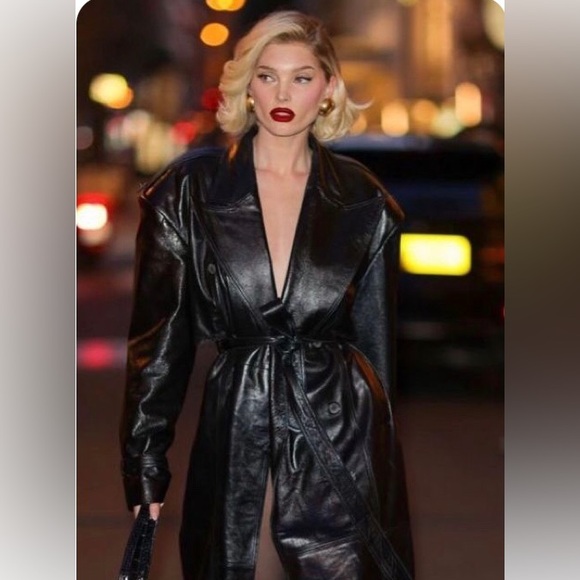 Trending. classy mob wife attire. softest faux-leather, trench. NWT, S, blingy - Picture 11 of 15